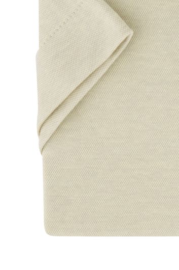 Desoto overhemd korte mouw slim fit beige effen 100% katoen