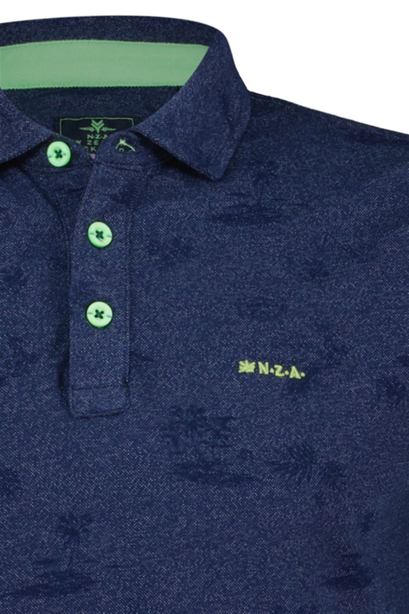 New Zealand polo Murupara normale fit navy geprint