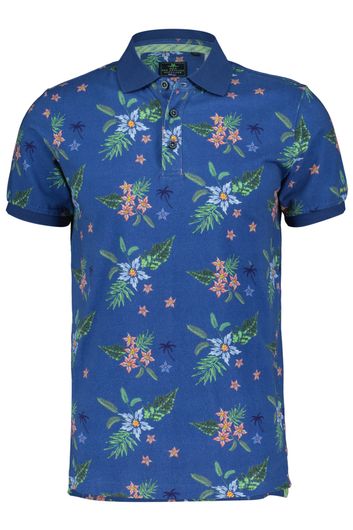 New Zealand Hunterville polo normale fit blauw geprint