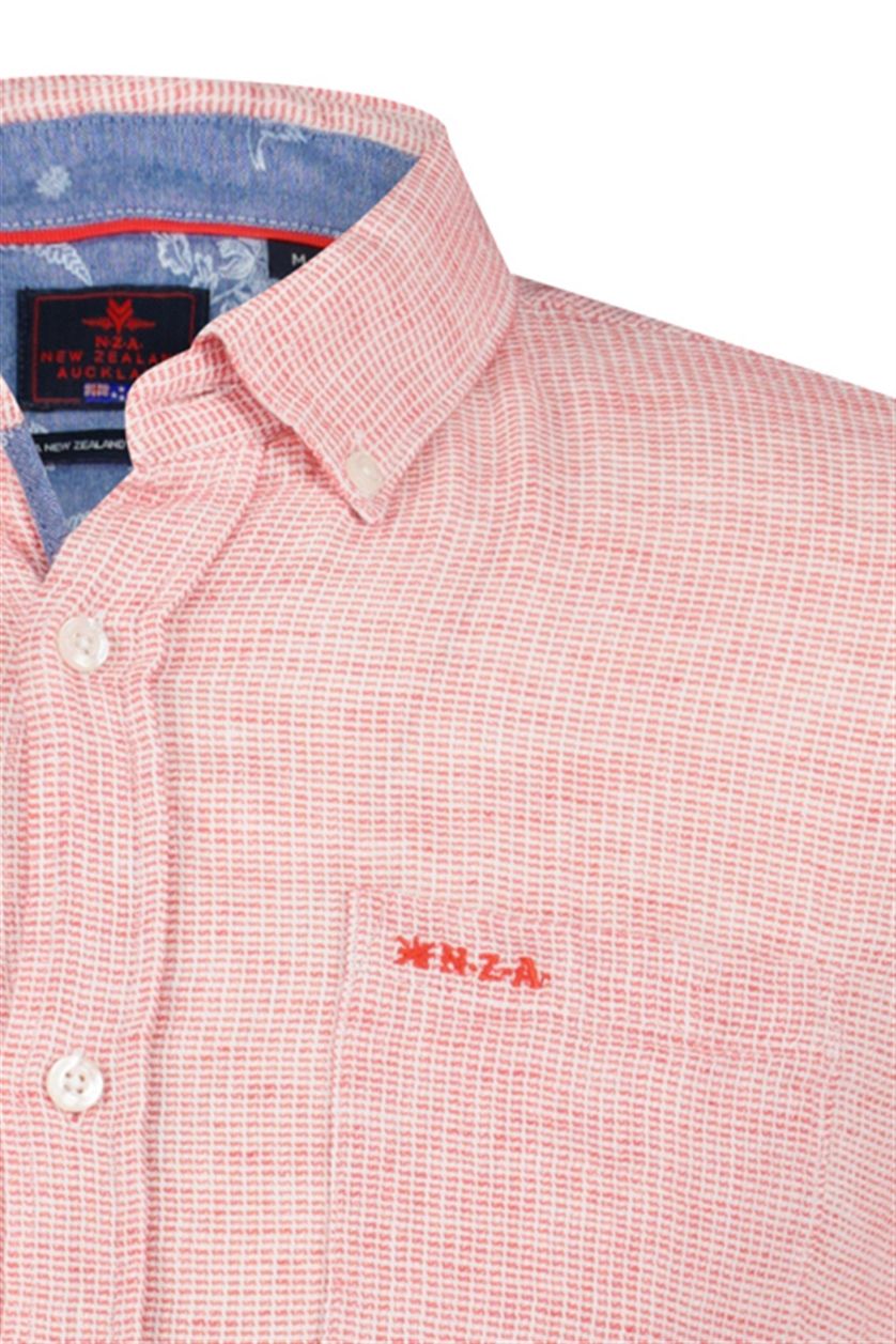 New Zealand casual Tuke overhemd normale fit rood effen button down boord