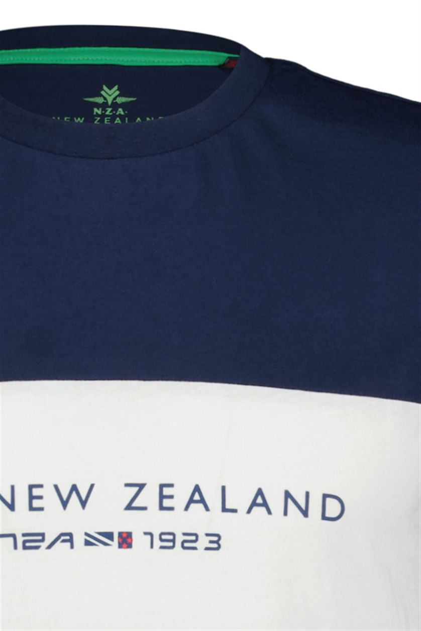 New Zealand t-shirt Ianthe donkerblauw effen 100% katoen