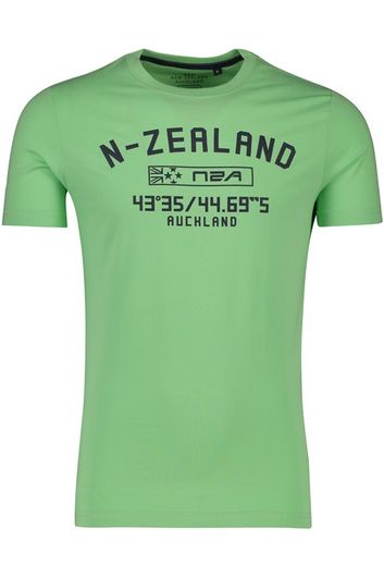 New Zealand TEE Caslani t-shirt groen donkerblauwe opdruk