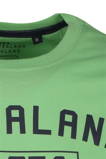 New Zealand TEE Caslani t-shirt groen donkerblauwe opdruk