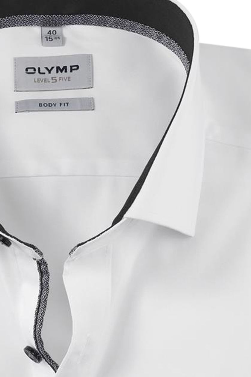 Olymp katoenen overhemd Level Five wit comfort stretch