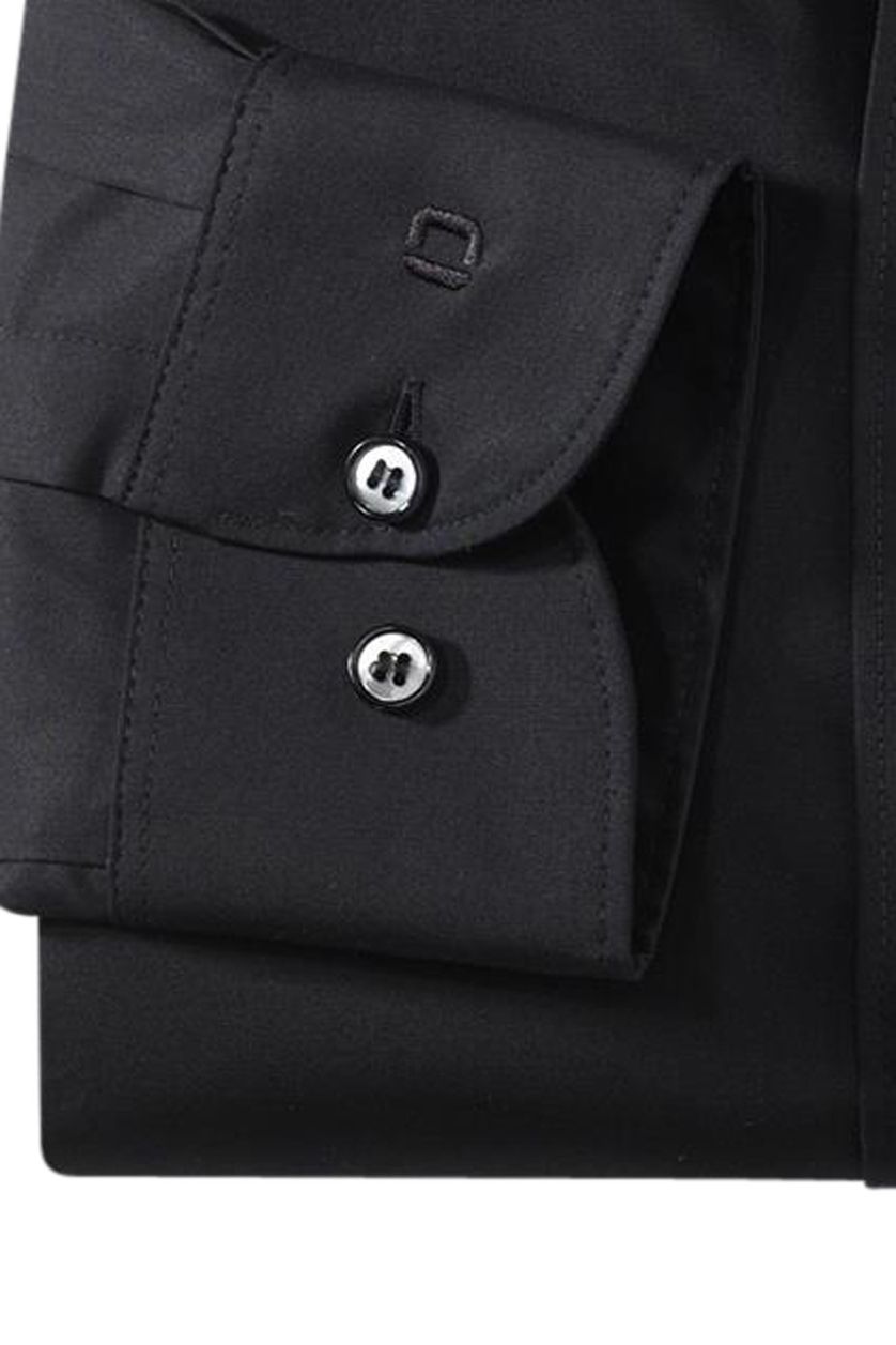 Olymp katoenen overhemd Level Five Comfort Stretch zwart