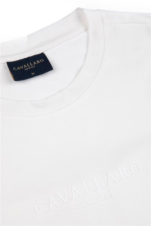 Cavallaro T-shirts gebroken wit slim fit