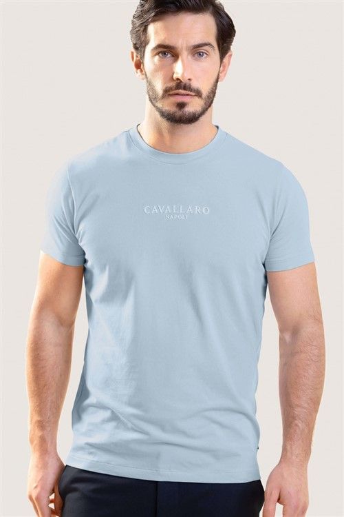 Cavallaro T-shirts lichtblauw slim fit
