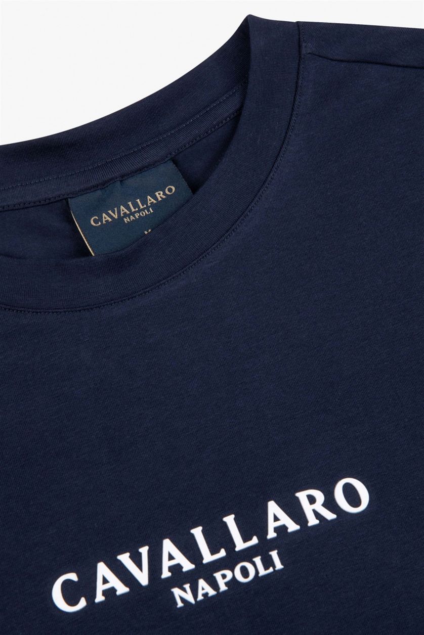 Korte mouw Cavallaro t-shirt donkerblauw effen