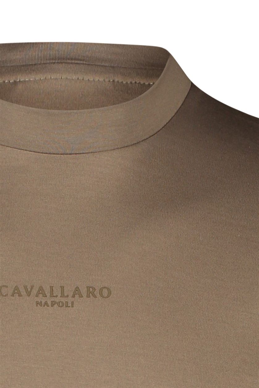 Cavallaro t-shirt Chiavari Tee slim fit bruin effen katoen