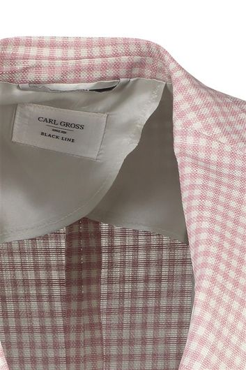 Carl Gross colbert roze geruit wol slim fit Blackline Sharp Fit