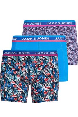 Jack & Jones Jack & Jones Boxershorts 3-pack blauw geprint katoen