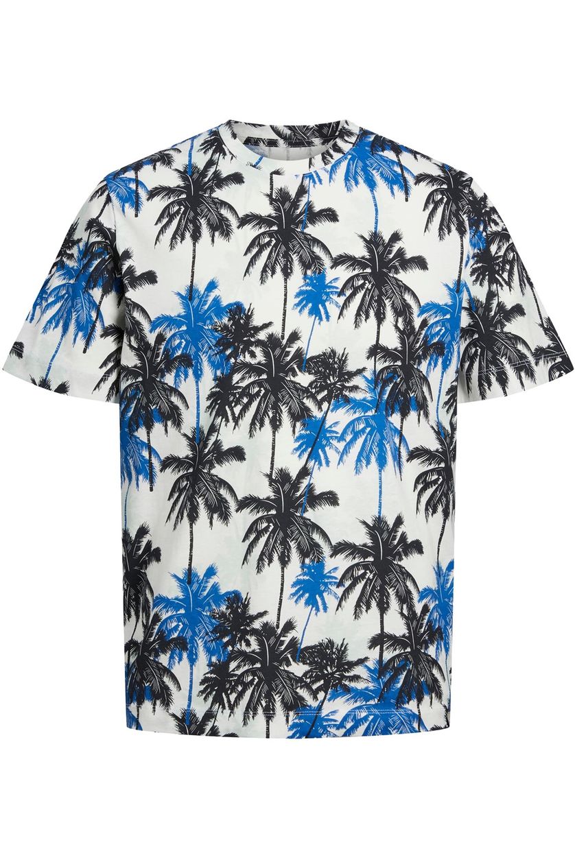 t-shirt ronde hals Jack & Jones blauw palmbomen