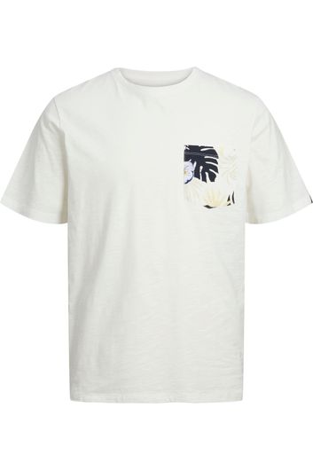 Jack & Jones T-shirts wit met borstzak katoen