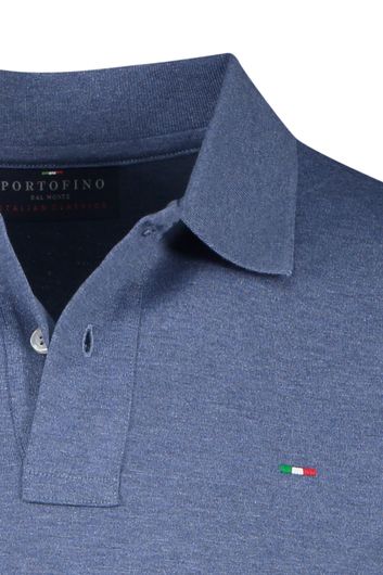 Portofino Milano polo normale fit donkerblauw effen katoen 2 knoops