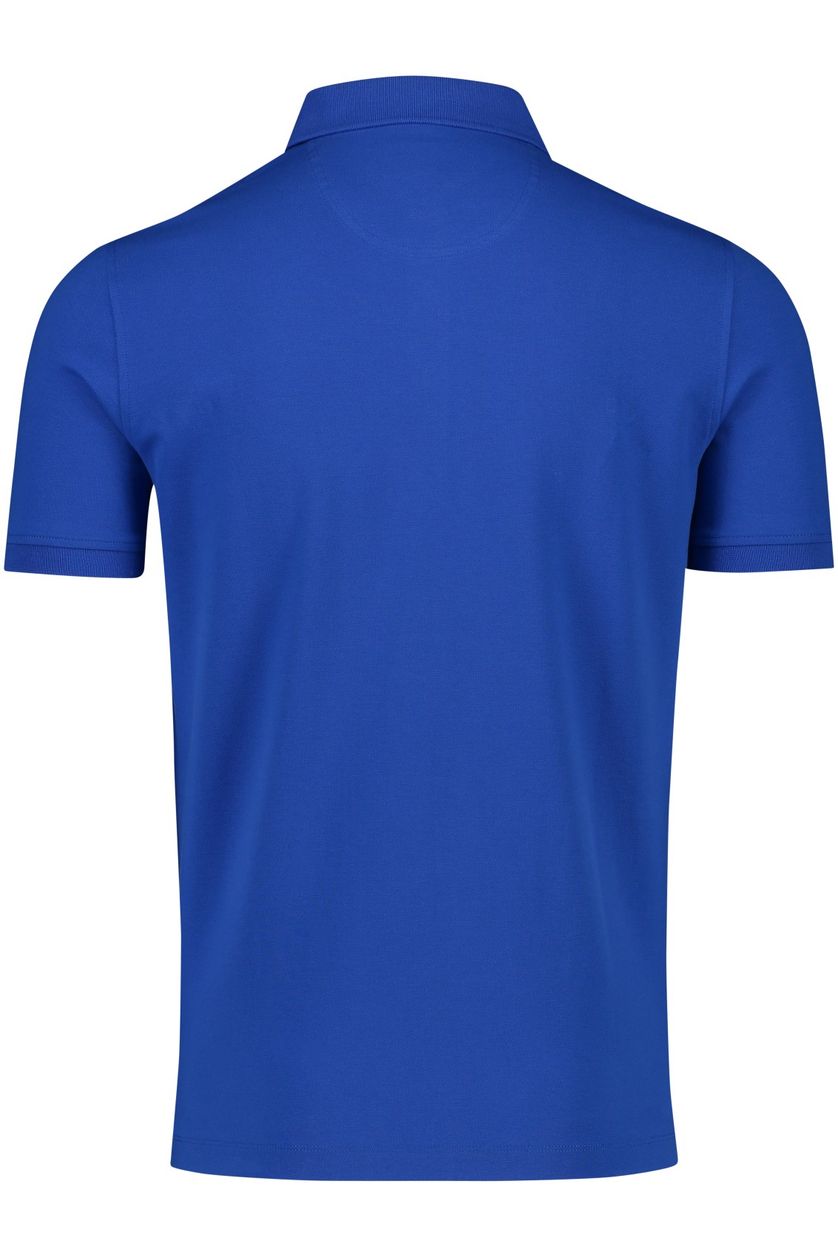 Portofino polo normale fit met logo Pique blauw effen katoen