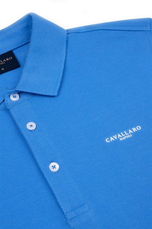 Cavallaro Cosimo Polo blauw slim fit