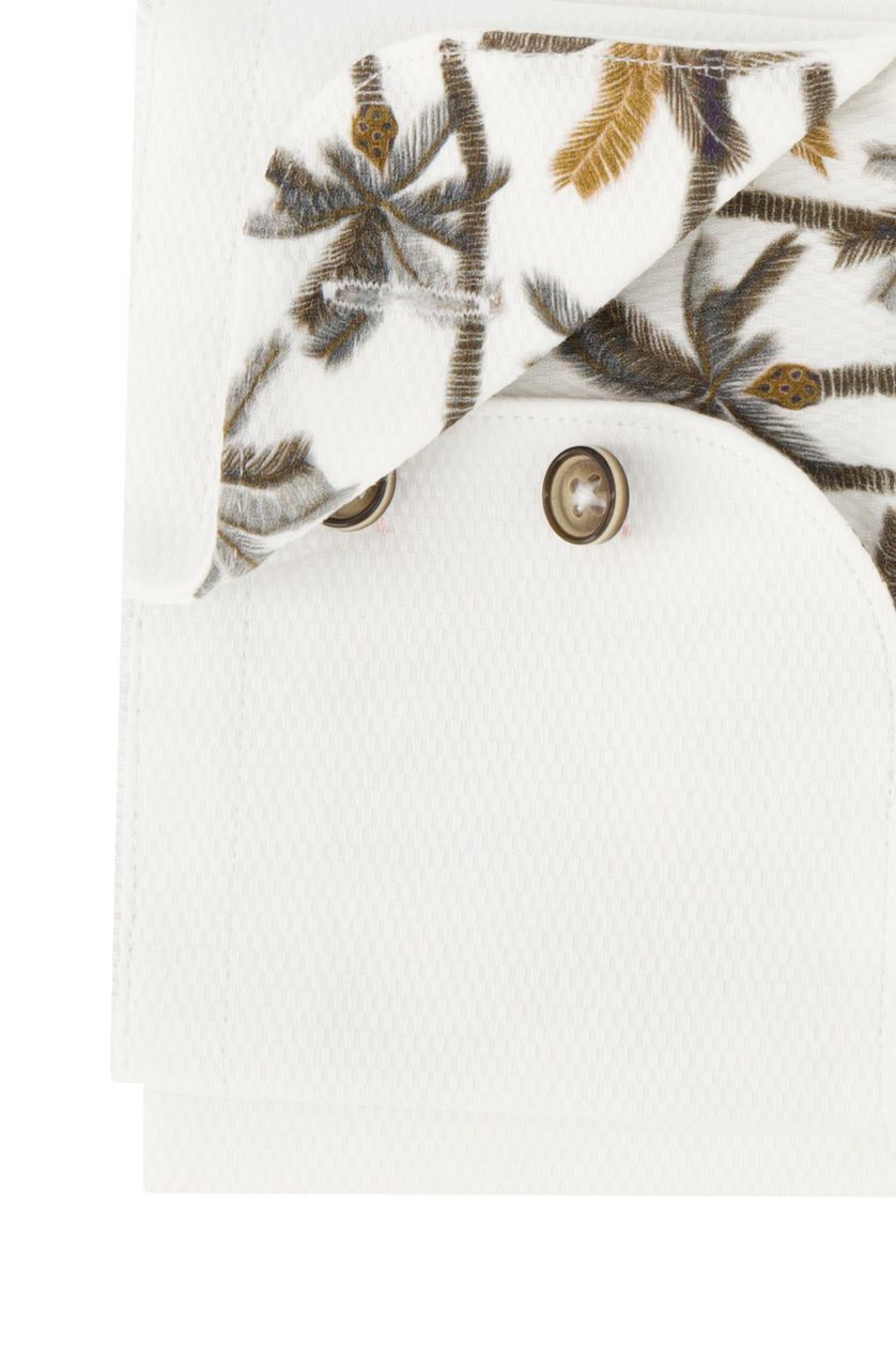 Cavallaro casual overhemd mouwlengte 7 slim fit wit effen katoen