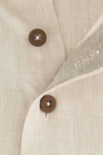 Portofino overhemd wijde fit beige effen 100% linnen