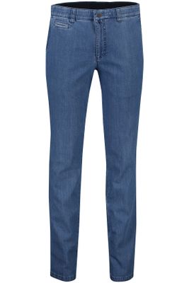 COM4 nette jeans COM4 blauw effen katoen