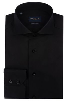 Cavallaro Cavallaro overhemd NOS widespread zwart slim fit