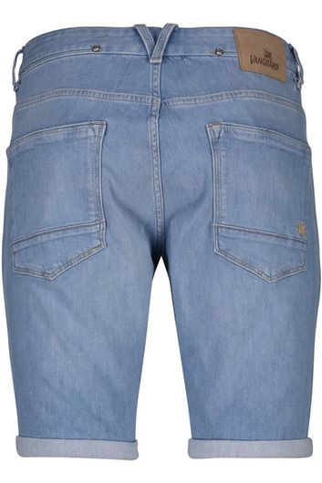Vanguard korte broek blauw effen katoen-stretch slim fit
