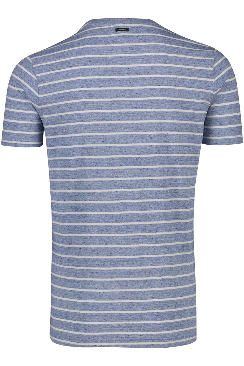 Vanguard t-shirt blauw en wit gestreept normale fit