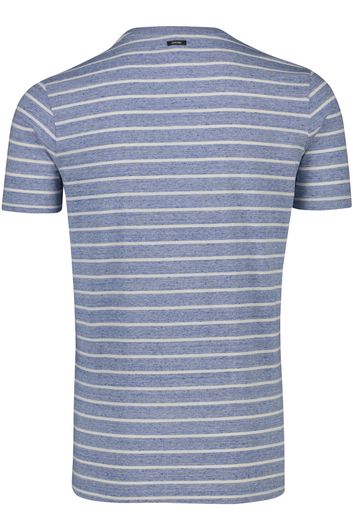 Vanguard t-shirt blauw wit gestreept normale fit