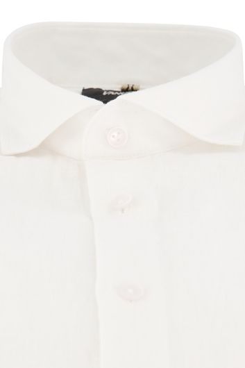 Vanguard casual overhemd normale fit wit effen katoen-linnen
