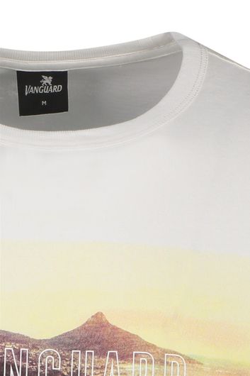 Vanguard t-shirt wit effen met print normale fit