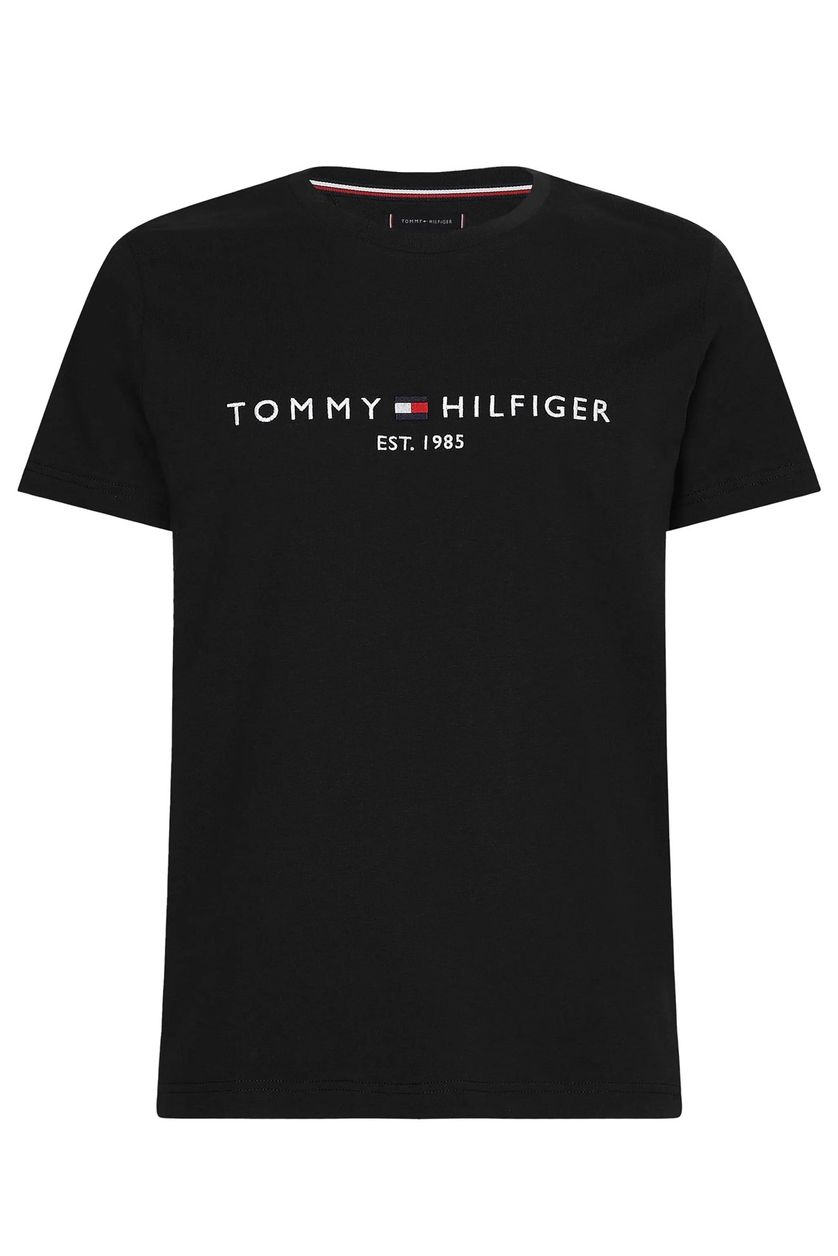 Tommy Hilfiger t-shirt zwart ronde hals opdruk
