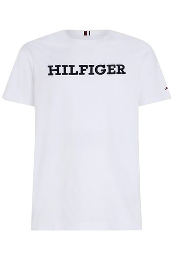 Tommy Hilfiger t-shirt wit ronde hals opdruk katoen