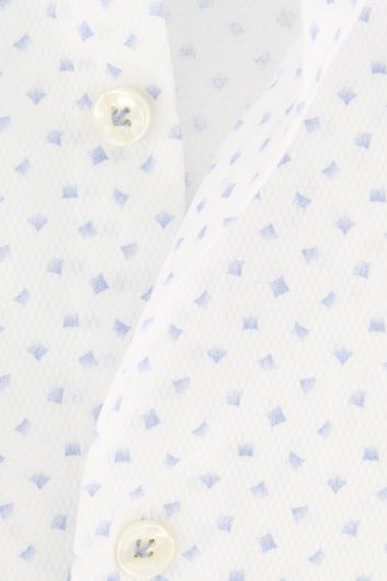 John Miller overhemd witte print Tailored Fit