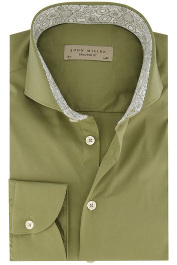 John Miller overhemd lichtgroen effen katoen