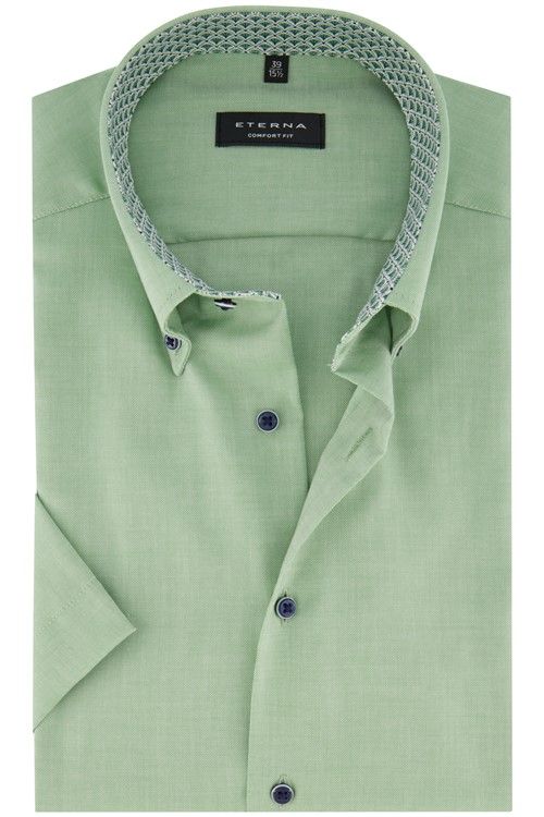 Eterna overhemd korte mouw groen comfort fit