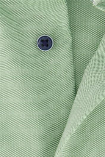 Eterna overhemd korte mouw wijde fit groen effen katoen