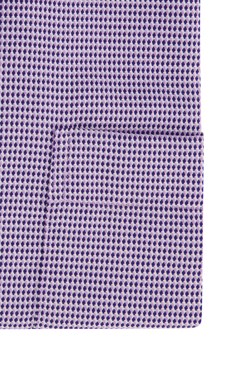 Eterna overhemd strijkvrij korte mouw paars comfort fit