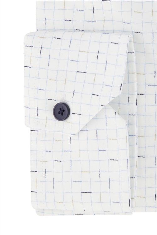 Ledub Shirt dress modern fit katoen ml 7 wit geprint