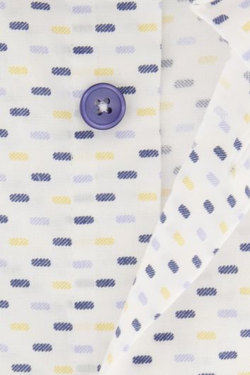 Ledub overhemd mouwlengte 7 Modern Fit blauw met print