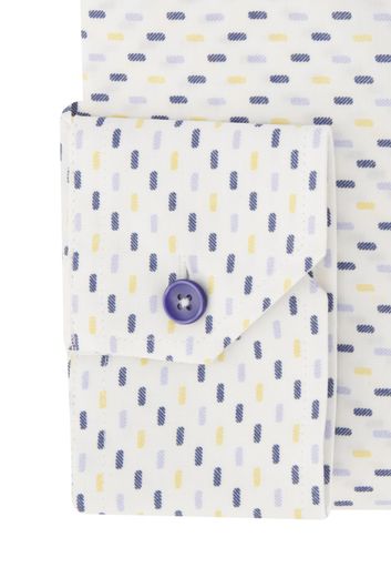 Ledub overhemd mouwlengte 7 Modern Fit blauw met print
