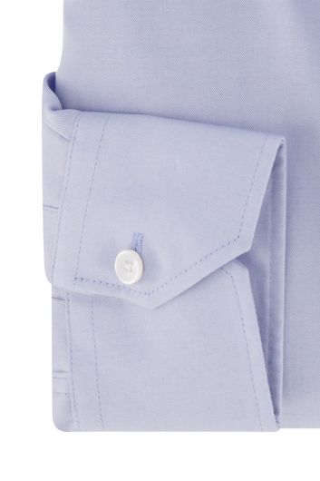 Ledub overhemd mouwlengte 7 normale fit lichtblauw effen katoen