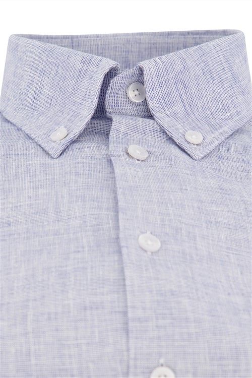 Ledub Shirt dress modern fit ml 7 blauw geruit