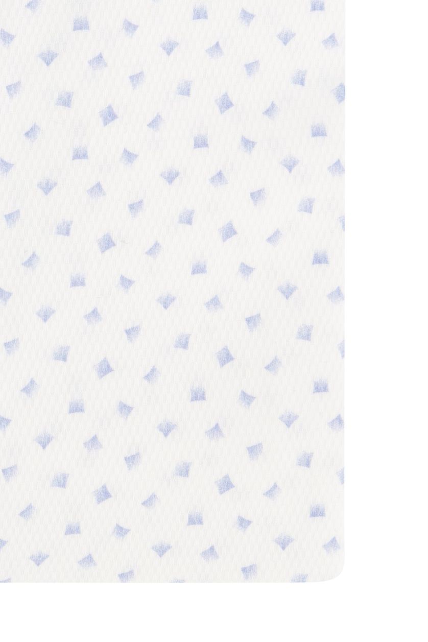 John Miller overhemd mouwlengte 7 Tailored Fit normale fit wit met print katoen