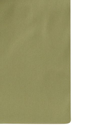 John Miller overhemd mouwlengte 7 Tailored Fit normale fit groen effen biologisch katoen