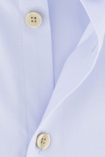 Ledub overhemd korte mouw Modern Fit New normale fit lichtblauw effen katoen met borstzak