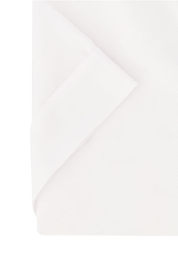 Ledub overhemd korte mouw Modern Fit normale fit wit effen katoen-stretch