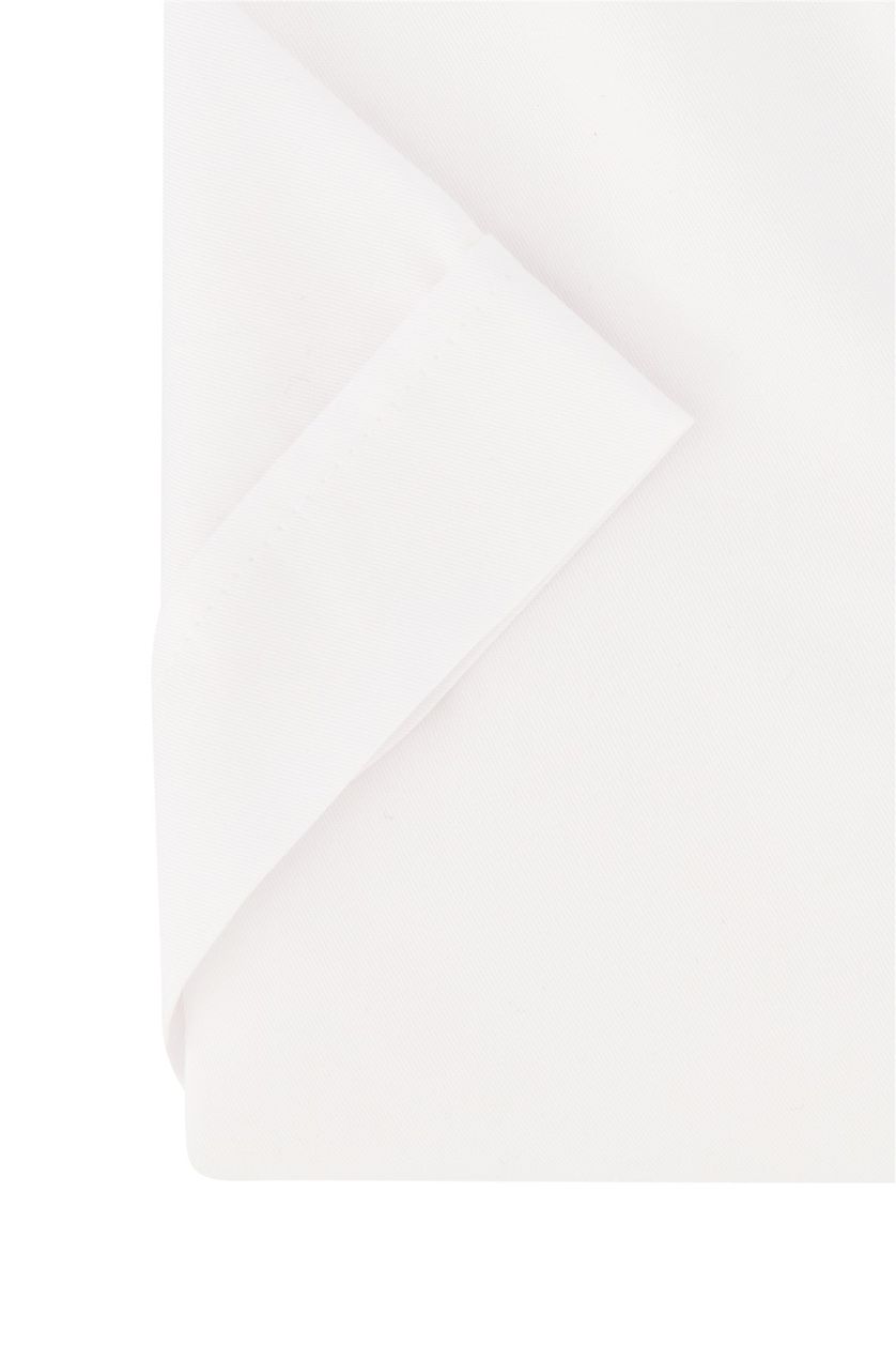 Ledub zakelijk overhemd korte mouwen Modern Fit wit effen katoen