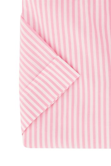 Ledub overhemd korte mouw roze gestreept