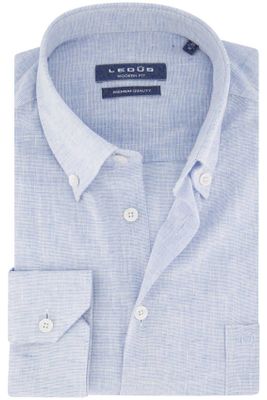 Ledub Ledub overhemd lichtblauw button-down katoen