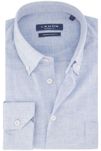Ledub overhemd lichtblauw button-down