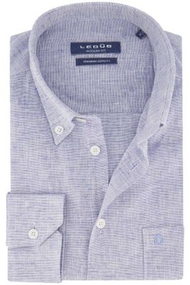 Ledub Ledub overhemd button-down blauw katoen